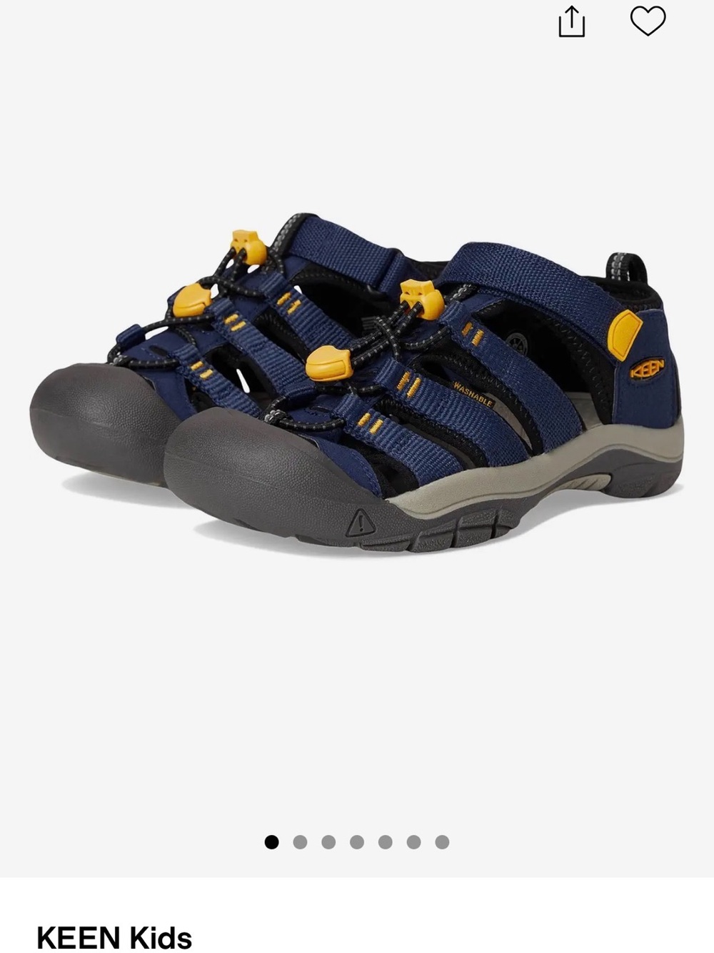 Keen Newport H2 Youth Sandals in Navy and Yellow